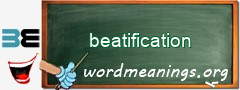 WordMeaning blackboard for beatification